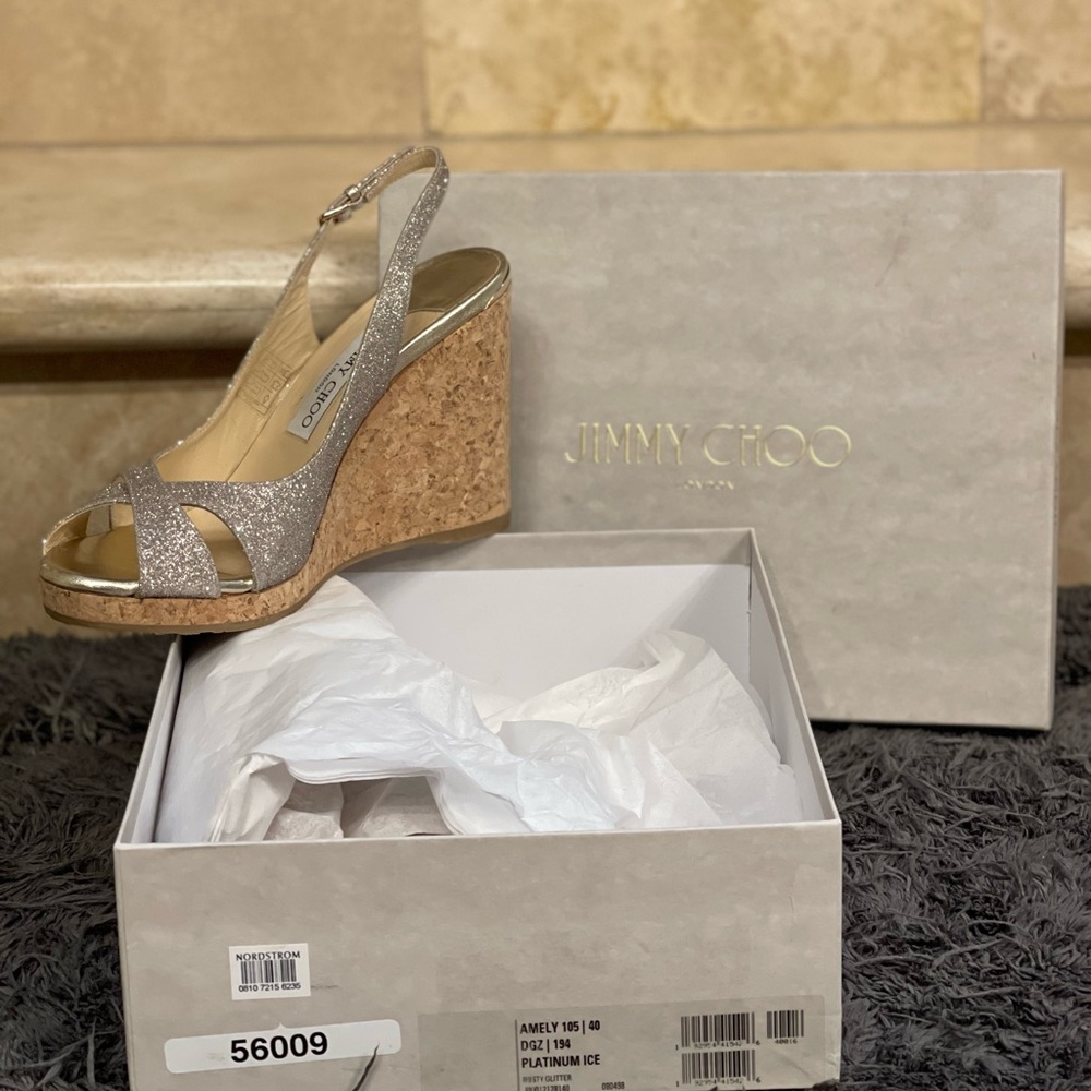 Jimmy Choo Amely Platinum Ice size 40
